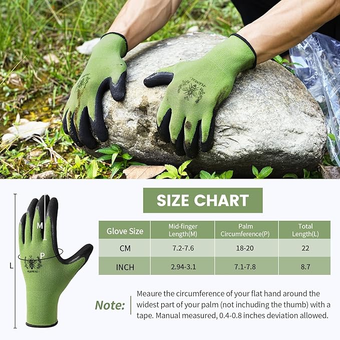 Pleneal Gardening Gloves for Women Men - Leather Garden Gloves Thorn Proof, Outdoor Protective Working Gloves for Weeding