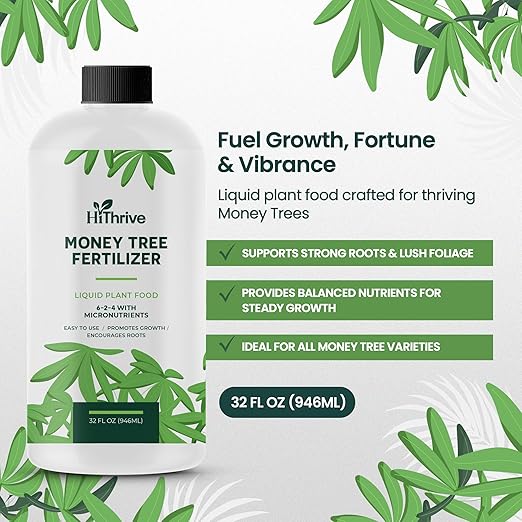 32oz Money Tree Plant Indoor Fertilizer - Makes 192 Gallons of Money Tree Fertilizer - Nutrient-Rich Plant Food with Macro & Micronutrients for Glossy Leaves, Strong Roots, and Lush, Tropical Growth