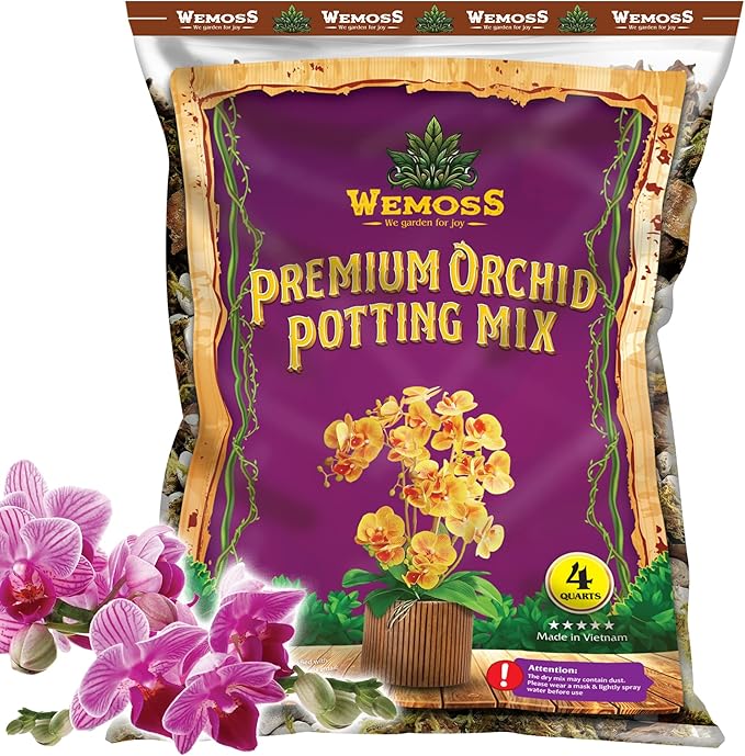 5-in-1 Orchid Potting Mix with Forest Moss, Pine Bark, Perlite, Zeolite, and Pumice – Orchid Soil, Orchid Repotting Kit for Healthy Roots, Fast Drainage, and Support for Growth 4 QRT