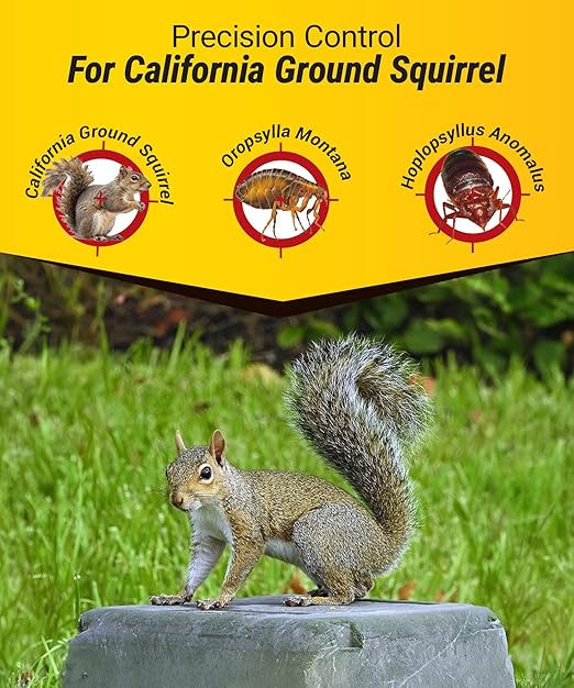 Kaput Ground Squirrel Bait - Effective Fleas & Squirrel Killer with Diphacinone & Imidacloprid - Targeted Pest Control for Outdoor Use, (50 lbs)
