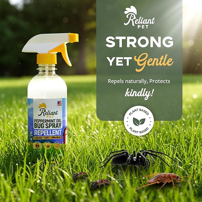 Reliant Pet - Peppermint Oil Spray for Bugs - 16oz - Insect and Pest Control Spray - Pet Friendly Bug Spray Safe for Kids and Pets - Made in USA - Ant, Spider, and Roach Spray Indoor
