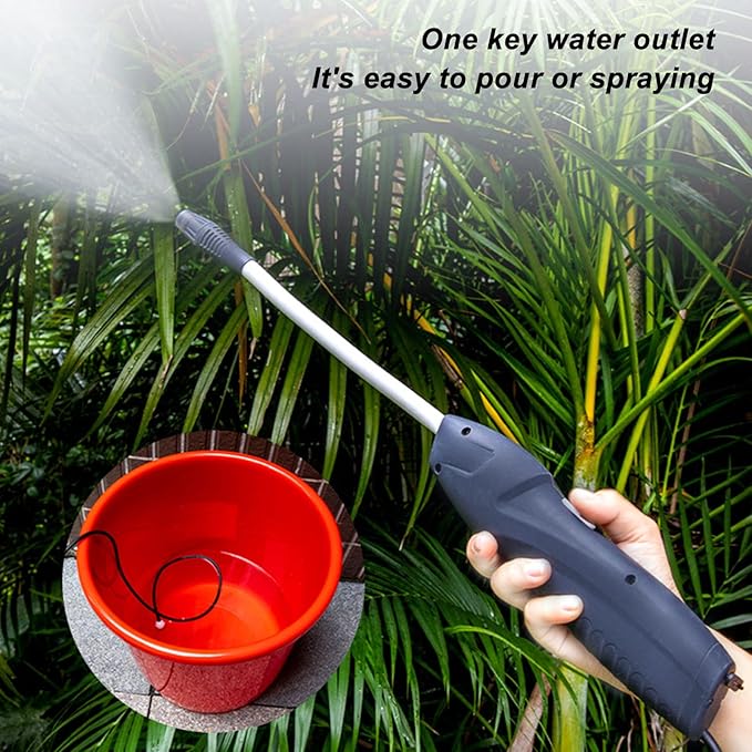FLEXMAN Electric Pump Pressured Sprayer, Battery Powered Sprayer with Adjustable Rotating Nozzle, Electric Sprayer for Garden, Lawn, Household Plant Spray