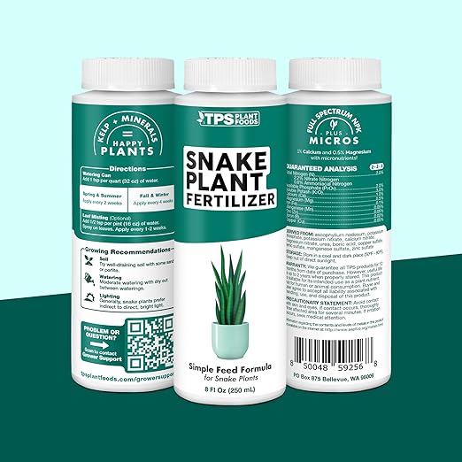 Snake Plant Fertilizer – Liquid Plant Food for Upright Growth, Strong Roots & Rich Green Leaves, 32 oz
