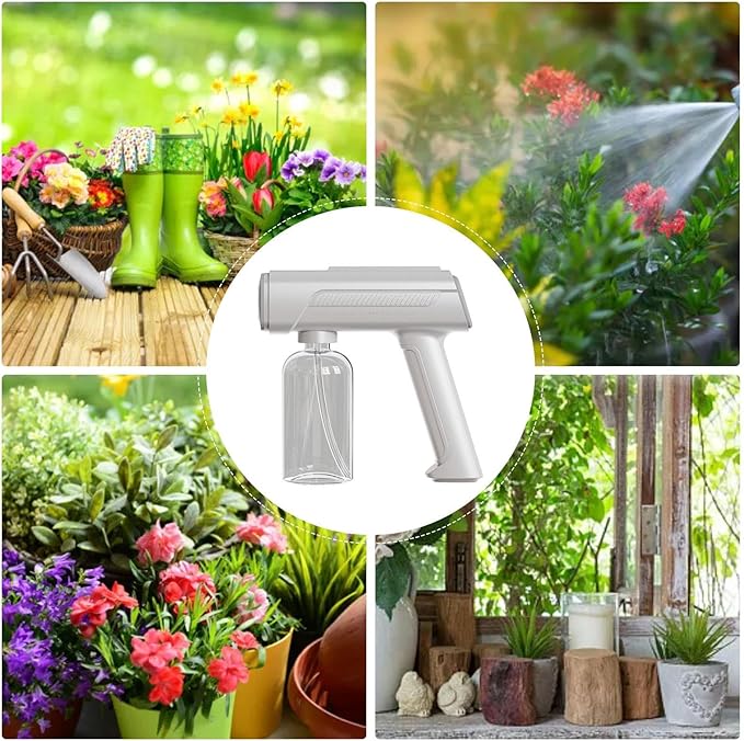 Electric Spray Bottle Plant Mister With Rotating Nozzle For Indoor Outdoor Plants Automatic Watering Can Rechargeable 1200mAh Battery Powered Sprayer Handheld Watering Can For Fertilizing Cleaning