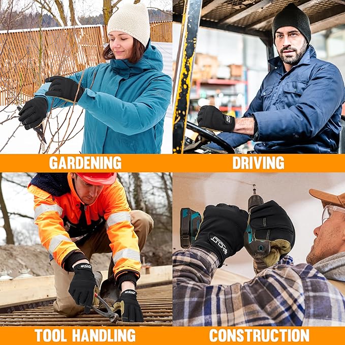 HANDLANDY Work Gloves for Men & Women, Utility Mechanic Working Gloves Touch Screen, Flexible Gardening Gloves for Yard