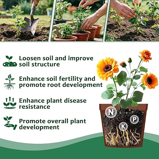 RAINFLOW 11.28OZ Slow Release Fertilizer - 17-17-17 Organic Plant Food All Purpose Plant Fertilizer for Most Potted,Fruit & Vegetable,Bulbs,Flowering,Leafy Plants Indoor & Outdoor Garden Fertilizers