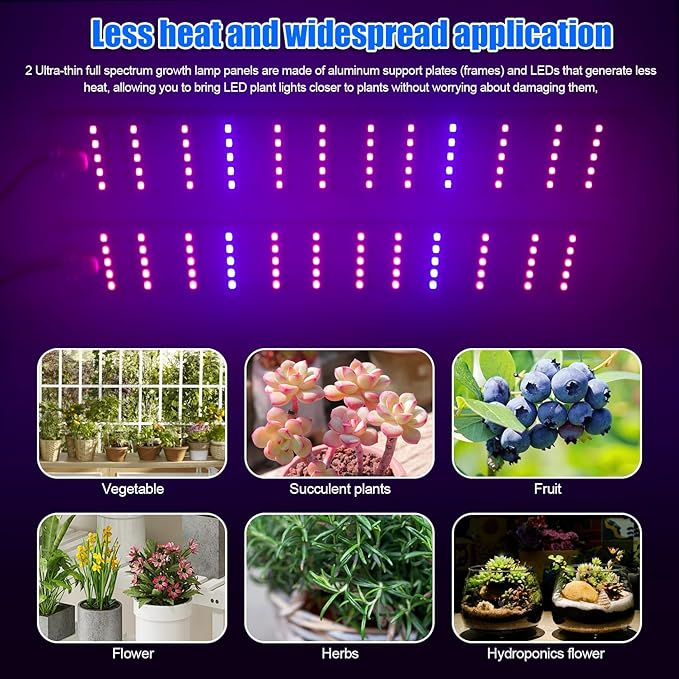 Grow Light for Indoor Plants, USB LED Grow Lamp, Waterproof Grow Light with 3/6/12H Timer Switch for Indoor Plants Seeding Veg Flower Growing Lamp