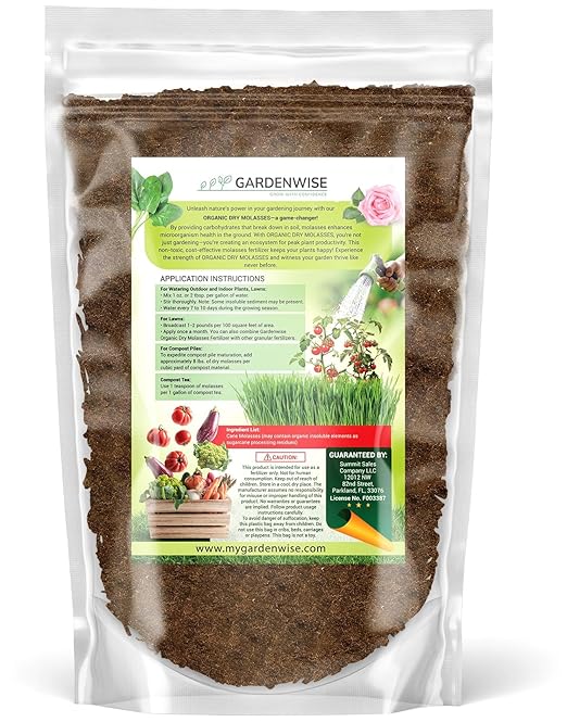 GARDENWISE Organic Molasses for Plants - Horticultural Molasses - Ideal for Traditional & Hydroponic Gardening, for Indoor & Outdoor Plants (2 QUARTS)