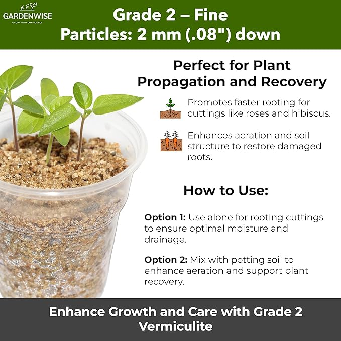 Organic Fine Vermiculite for Indoor Gardening Plants and Mushrooms – Enhances Soil Aeration, Seed Germination, Rooting Cuttings – Small Packages and Bulk (Vermiculite Grade 2 – Fine, 20 quarts)