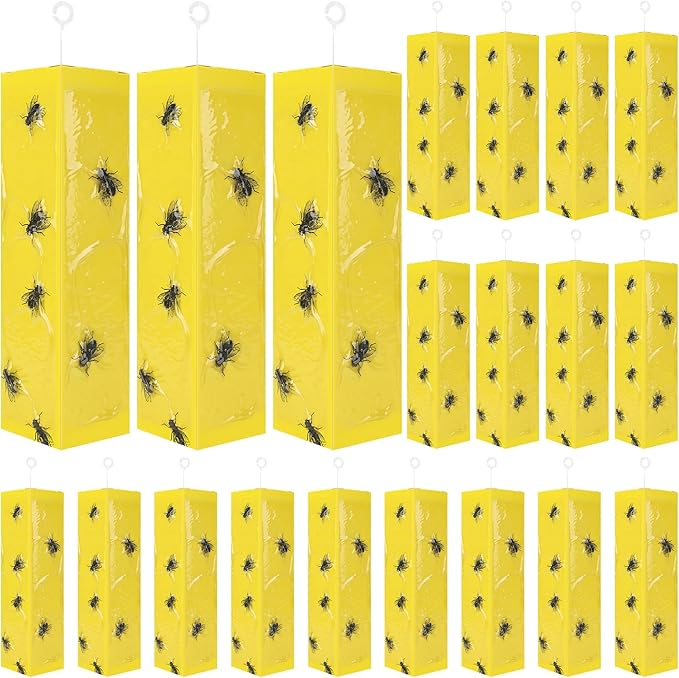20 Pcs Sticky Fly Traps Flying Insect Traps for Plants Flying Insect Catcher Gnat Trap Killer for Indoor Outdoor Use Protect the Plant, Non-Toxic Catchers for Fleas, Flies, Moths