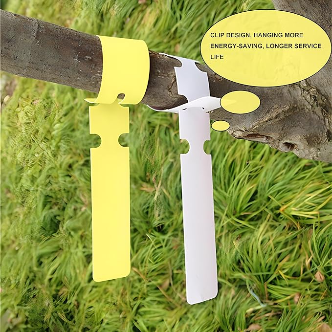 200Pcs Yellow Plant Labels Plant Tags Wrap Around Hanging Tags Adjustable Outdoor Nursery Garden Labels Sun-Proof Reusable Tree Markers with 2pcs Waterproof Permanent Marker Pen