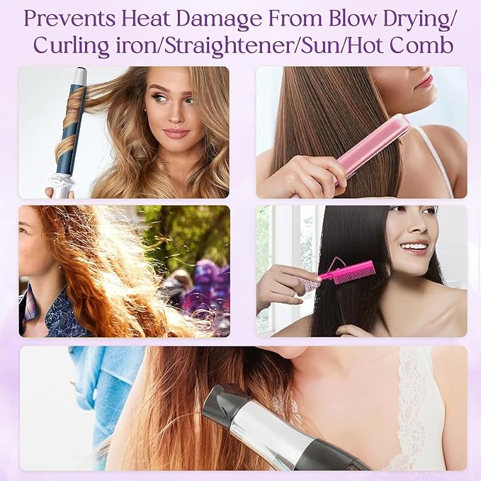 10 in 1 Heat Protectant Spray for Hair Protectant Product- Lavender Hair Heat Protectant Treatment - Repair 450°F Thermal Protector- Nourishing Formula Heat Protection Spray for Damage & Tame Frizz