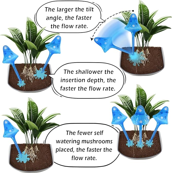 Famstar Plant Self Watering Globes Bulbs Planter Insert Automatic Plastic Watering Devices Plant Waterer Spikes for Indoor Outdoor,Self Irrigation System Lasts for One Week