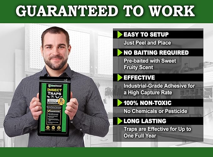 MaxGuard Extra Large Insect Traps (8 Traps) | Non-Toxic Extra Sticky Pre-Baited Glue Board, Trap & Kill Most Crawling Insects, Bugs, Spiders, Crickets, Scorpions, Cockroaches, Centipedes, Snakes.