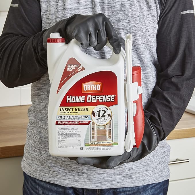 Ortho Home Defense Insect Killer for Indoor & Perimeter2 with Comfort Wand Plus Refill Bundle - Ready-To-Use Bug Spray, Kills Ants, Roaches, and Spiders, 1.33 gal.