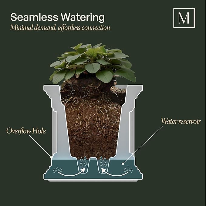 Mayne Fairfield 4ft Window Box, Self Watering Flower Box with Double Wall Design, All Season Fade Resistant Outdoor Window Planter With Steel Mounting Bracket, Black