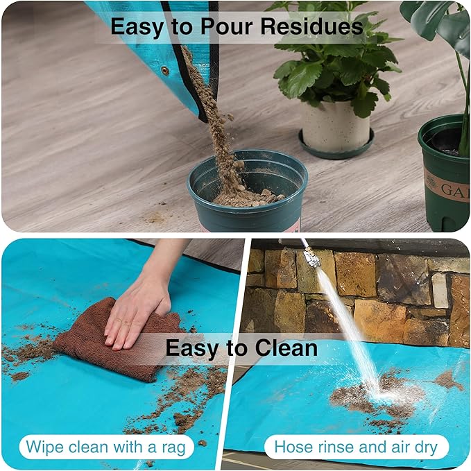 WORKPRO Repotting Mat for Indoor Plant Transplanting and Mess Control, 39.5" X 31.5" Thickened Waterproof Potting Mat, Square Planting Tray, Gardening Gifts for Plant Lovers