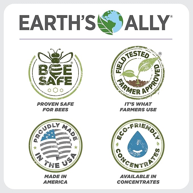 Earth's Ally 3-in-1 Plant Spray 32 oz Conc. Makes 3 gal | Better Than Neem Oil | Insecticide, Fungicide & Spider Mite Control for Organic Gardening, Pest Repellent for Indoor & Outdoor Gardening