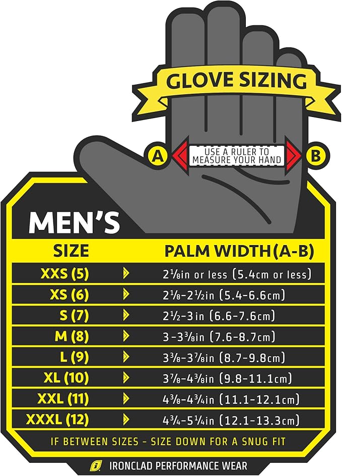 Ironclad Heavy Utility Work Gloves HUG, High Abrasion Resistance, Performance Fit, Durable, Machine Washable, (1 Pair), XX-LARGE