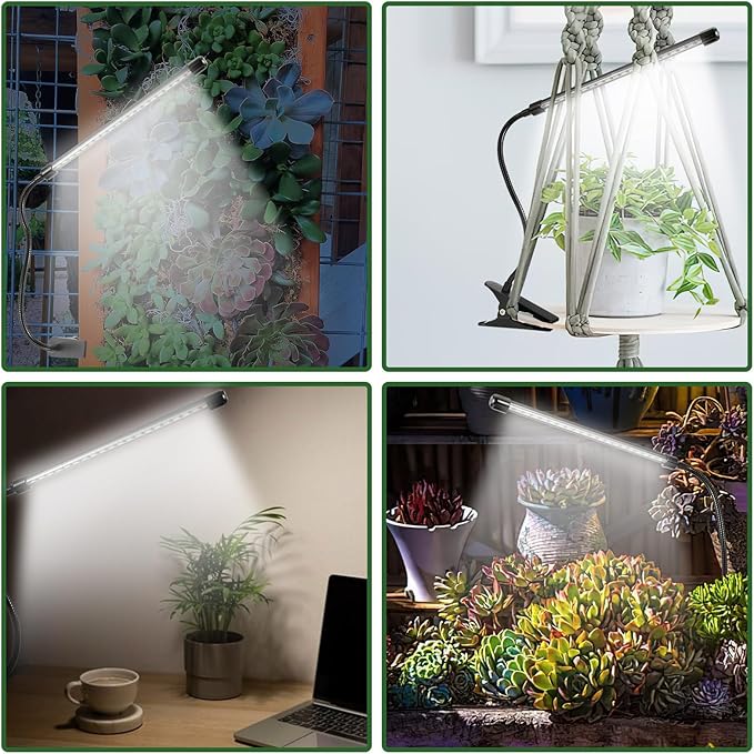 Clip On Grow Light for Indoor Plants,Full Spectrum Led Plant Grow Lights with Auto-Timer, Plant Growing Lamp for Seed Starting,Houseplants, Bonsai, Pot Plant (1-Lamp)