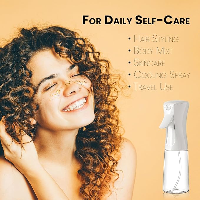 Mistifi Continuous Ultra Fine Mist Spray Bottle (200ml 1Pcs, Transparent bottle)
