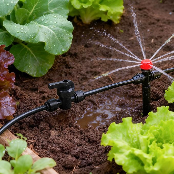 RedChili 12 PCS Quick Connect Drip Irrigation 1/4" Shut Off Valve Fitting, Universal In-line Shutoff Valves for 1/4-Inch Drip Tubing Leak Free Fittings for Sprinkler Irrigation System Connection