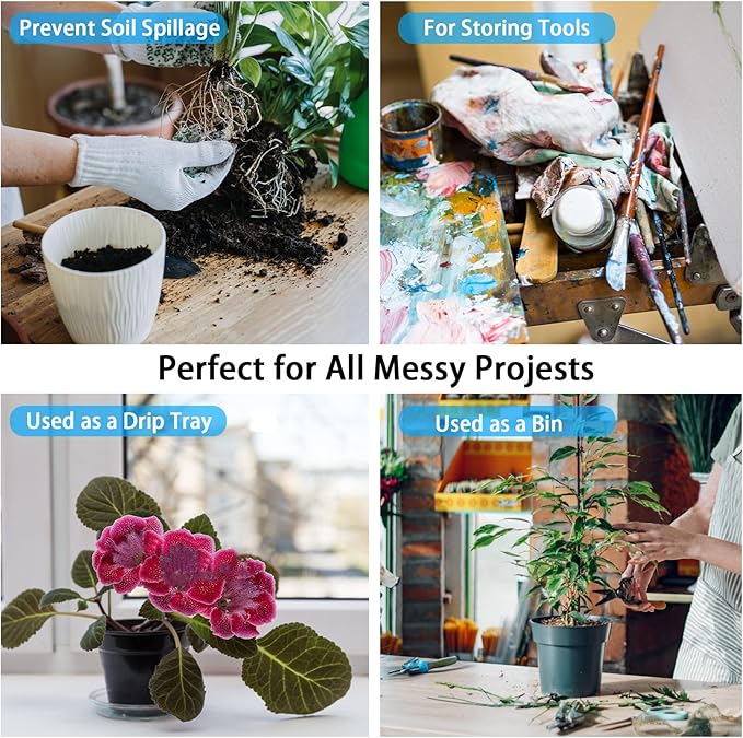 Repotting Mat for Indoor Plants Iridescent Plant Potting Mat Waterproof Potting Repotting Tray Gardening Gifts Mat Cactus Succulent,Orchid Potting Soil Mix Mess Control, 25.6" Garden Tool, Pots Mat