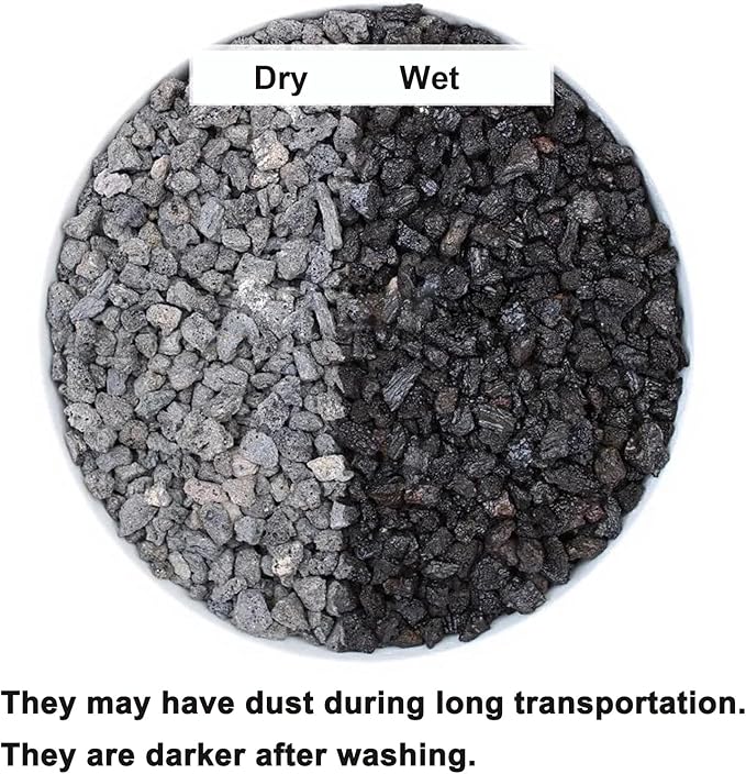 Boniosz 5lb Black Horticultural Lava Rock Soil Additive for Cacti, Vase Fillers, Succulents and Terrarium Plants - No Dyes or Chemicals - 100% Pure Volcanic Rock