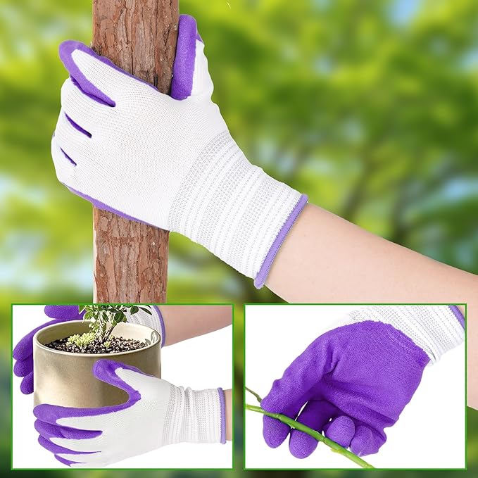 Gardening Gloves for Women Thorn Proof, Ladies Garden Gloves, Breathable Rubber Coated Yard Work Gloves