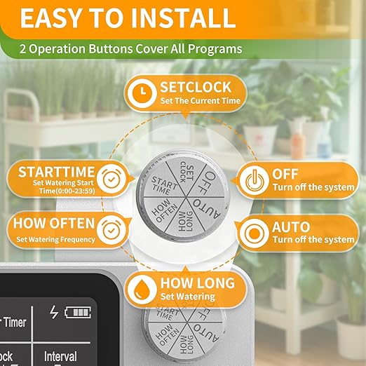 Automatic Plant Waterer Indoor Plant Watering Devices System, Self Drip Irrigation System Kit for Indoor Outdoor Garden, Adjustable Drippers, Water 15 Plants