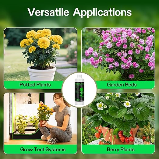 VIVOSUN Bloom Juice (0-6-4), Flowering Supplement Liquid Fertilizer for Flowering Stage, Concentrated Plant Food for All Flowering Plants, 8 Ounces (Pack of 2)