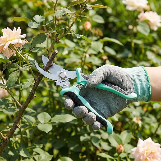 Lothee 9 Pcs Garden Shears Pruning Garden Clippers Bulk Bypass Pruner Heavy Duty for Gardening Hedge Plant Cutting Flower Scissors for Tree Trimming Bonsai Cutting Fruits Picking(Green)
