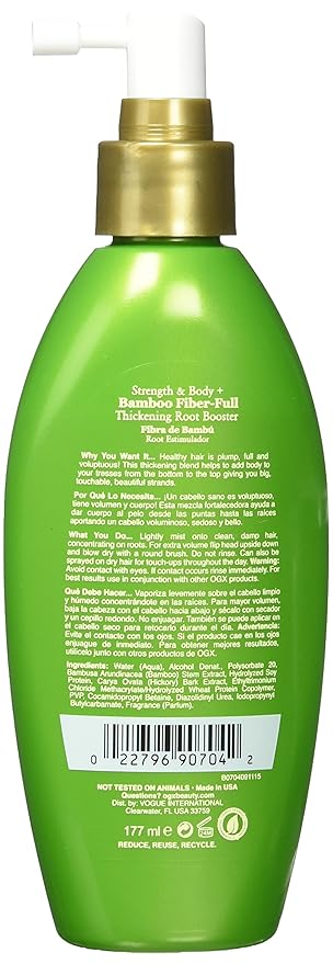Organix Strength & Body Plus Fiber-Full Thickening Root Booster, 6 Fluid Ounce