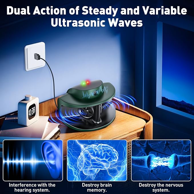 2026 Upgraded Ultrasonic Repeller & Insect Indoor Repeller, Pest Control, Repellent Roach, Mouse, Bugs, Mosquito, Mice, Spider, Ant - Pet & Human Safe