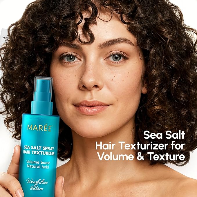 MAREE Texture Spray for Hair Women – Sea Salt Spray with Keratin, Vitamin B5 & Plant Proteins Hairspray – Flexible Hold Non-Sticky Texturizing Spray – Sea Salt Hair Spray Natural Volume & Beach Waves