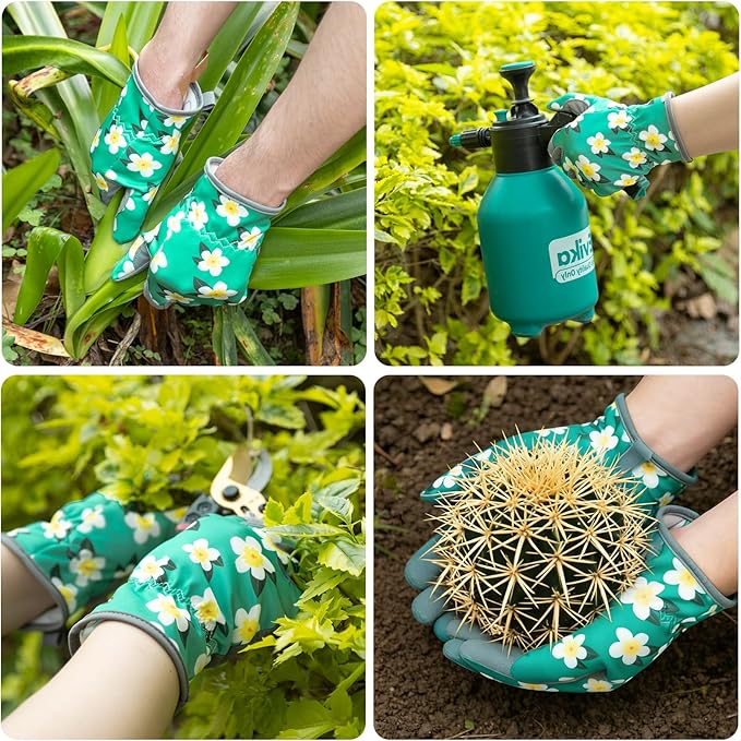 Baidast Gardening Gloves for Women, Breathable Leather Garden Gloves with Grip, Thorn Proof Work Gloves