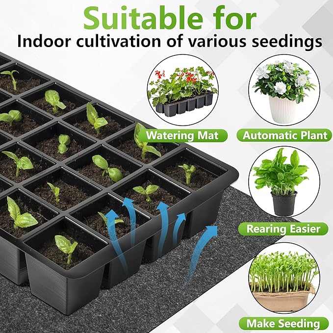 Adnee 145 x 35 Inch Automatic Plant Watering Mat-3mm Thick Self Watering Capillary Mat-Felt Plant Water Wicking Mat for Seed Sprouting Hydroponics Potted Plants