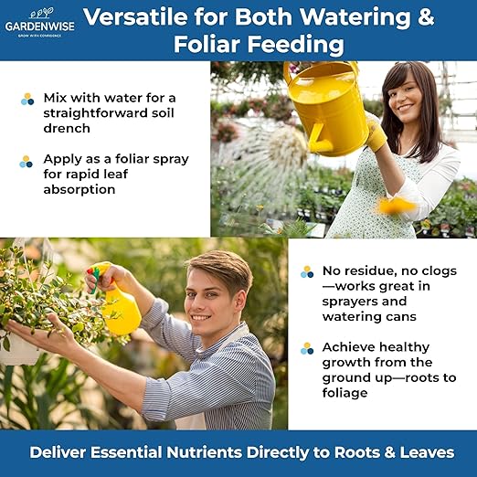 Gardenwise 20-20-20 Water-Soluble Fertilizer – Powder for Liquid Plant Food for Indoor & Outdoor Plants, Orchids, Vegetables, Lawns, Flowers – 20 20 20 Fertilizer 3 Quarts (6 lbs)