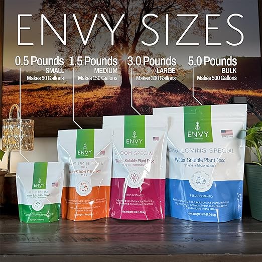 ENVY All-Purpose Plant Fertilizer, 1.5 Pound - Makes 150 Gallons, for Indoor and Outdoor Plants, Pet Safe, Water Soluble, Made in USA