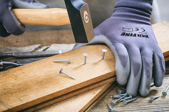 Safety Work Gloves PU Coated-12 Pairs,Grey Seamless Knit Glove with Polyurethane Coated Smooth Grip on Palm & Fingers, for Men and Women, Ideal for General Duty Work (Small)