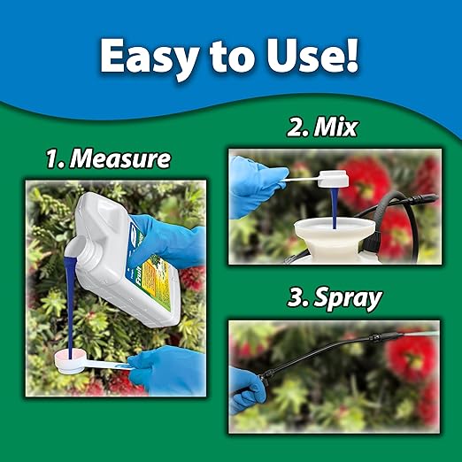 Monterey Fruit Tree Spray Plus for Control of Insects, Diseases, and Mites - Organic Gardening OMRI Listed, Contains Neem Oil and Pyrethrins, Bundled with Garden Measure Spoon - 16 oz