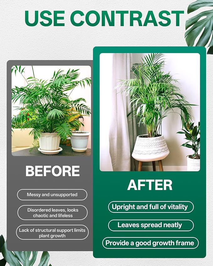 Breeze Touch 8 Pack Plant Support Stakes, 24 Inch Plant Stakes for Outdoor Plants, Peony Cage with 15 Pcs Green Lables, Peony Cages and Supports, Peonies Support Cages Flower Stakes for Plants