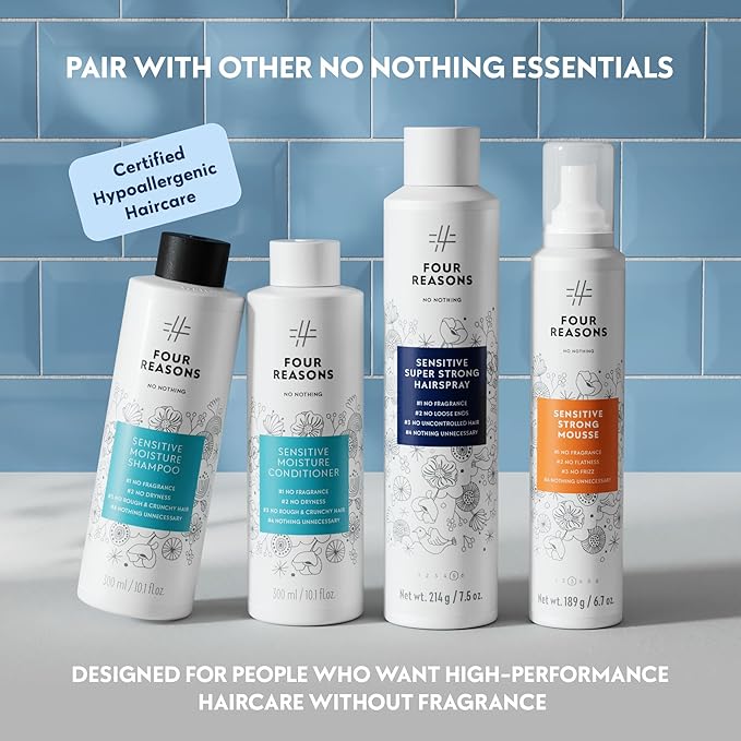 No Nothing Heat Protection Spray for Hair – Fragrance Free, Hypoallergenic Aerosol Hair Heat Protectant Spray, Humidity and Thermal Protector Up to 450°F, Lightweight Shine for All Hair Types, 4.97 oz