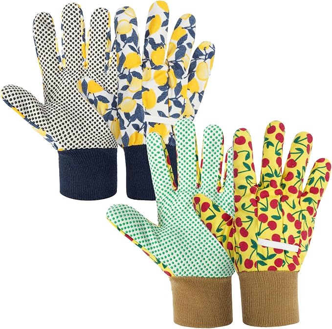 Ainiv Floral Gardening Gloves for Women/Ladies, Non-Slip Garden Work Gloves,Breathable Yard Work Glove Light Working Gloves