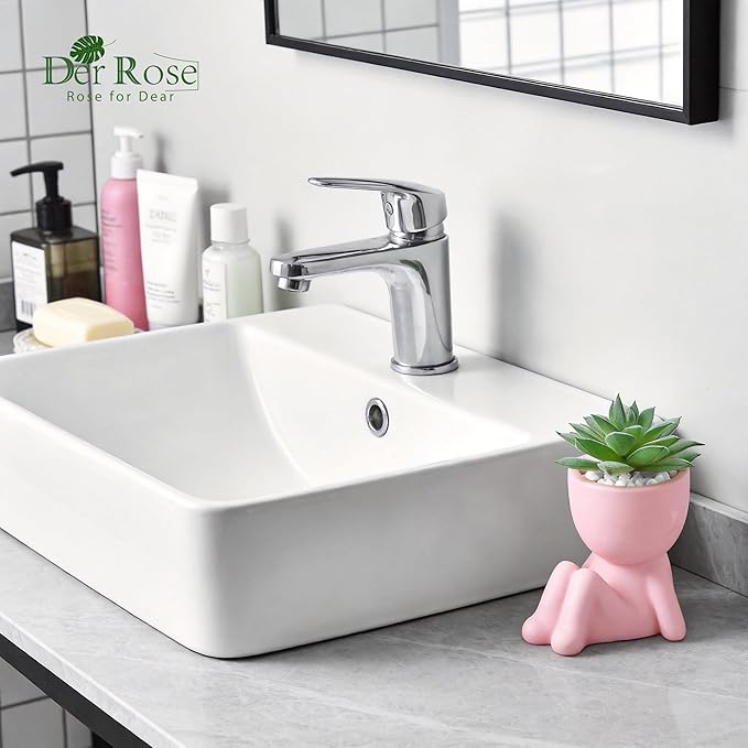 Der Rose 2 Pack Pink Succulents Plants Artificial Small Fake Plants Ideal Gift for Home Office Desk Decor