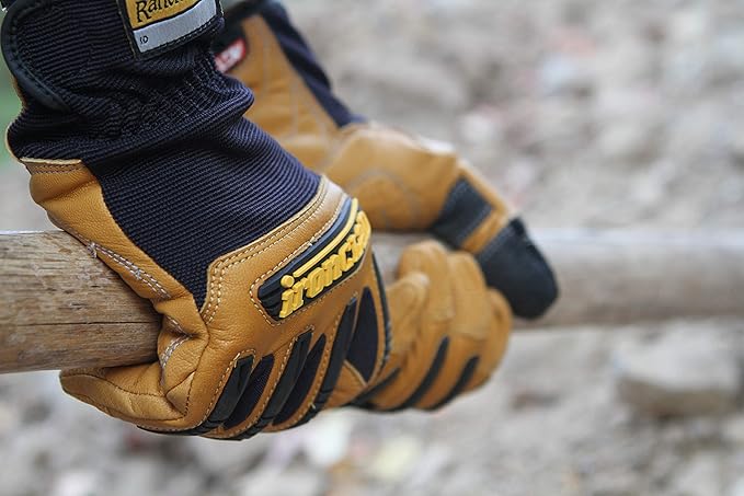 Ironclad Ranchworx Work Gloves RWG2, Premier Leather Work Glove, Performance Fit, Durable, Machine Washable, (1 Pair), RWG2-05-XL,Brown/Black