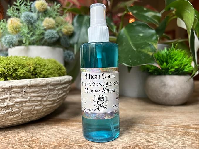 High John the Conqueror Room Spray by New Moon Vibes - Power Protection Prosperity Success Clear Pathways Spells Rituals - Handmade with Essential Oils - Wicca Pagan Hoodoo Magick Manifestation