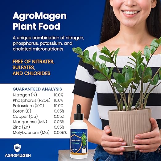 AgroMagen Plant Food with Essential Nutrients & Chelated Micronutrients, Liquid Fertilizer (4 fl.oz.) (Dracaena)