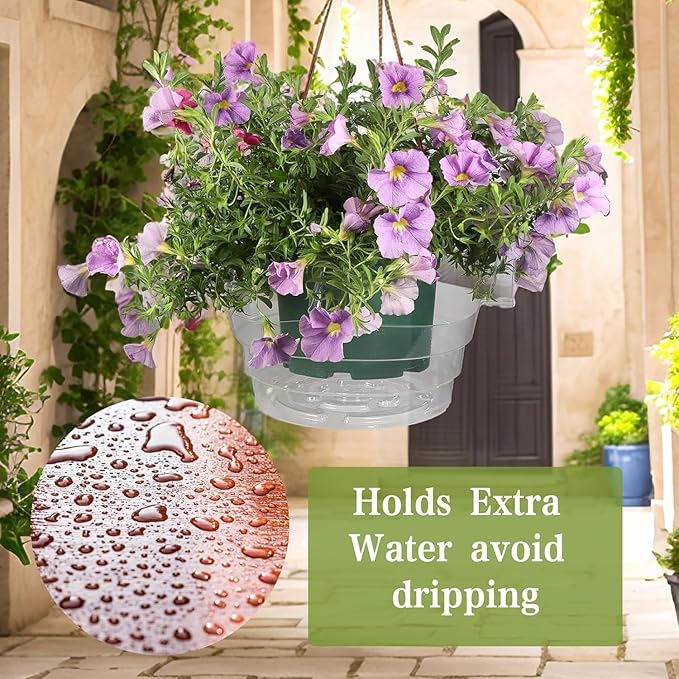 Hanging Basket Water Catcher 10pcs 10inch Hanging Plant Water Catcher Hanging Indoor and Outdoor