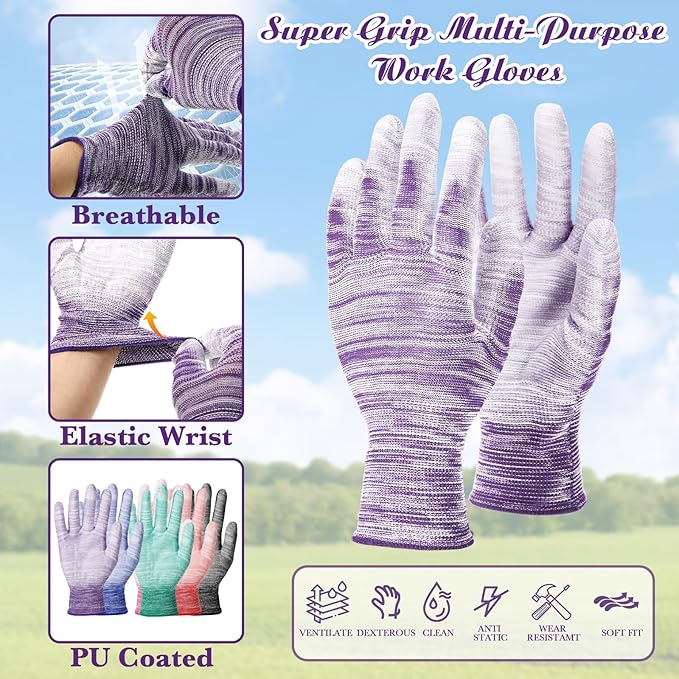 Cutecrop Breathable Gardening Gloves Bulk for Women and Men 8.9 Inch Multi-purpose Garden Gloves for Weeding Pruning